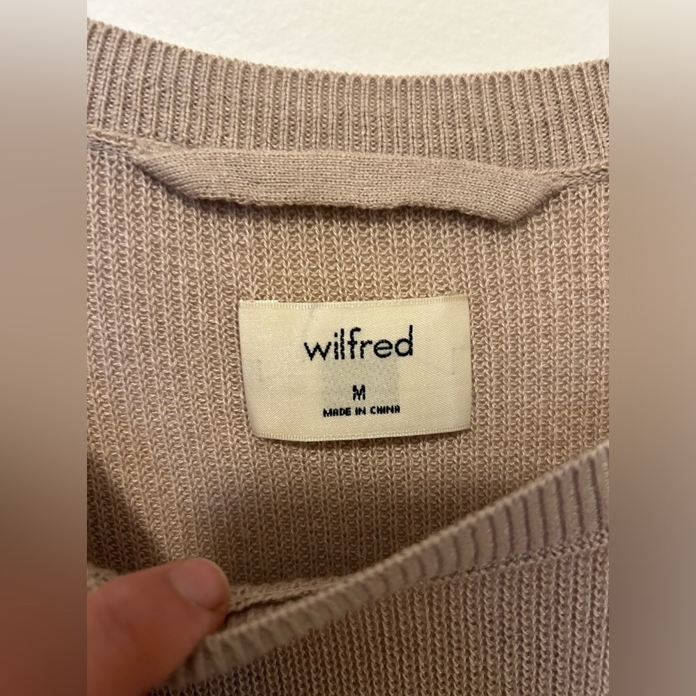 ARITZIA WILFRED Balsac Silk Cashmere Sweater Tan color M-size - Picture 3 of 8
